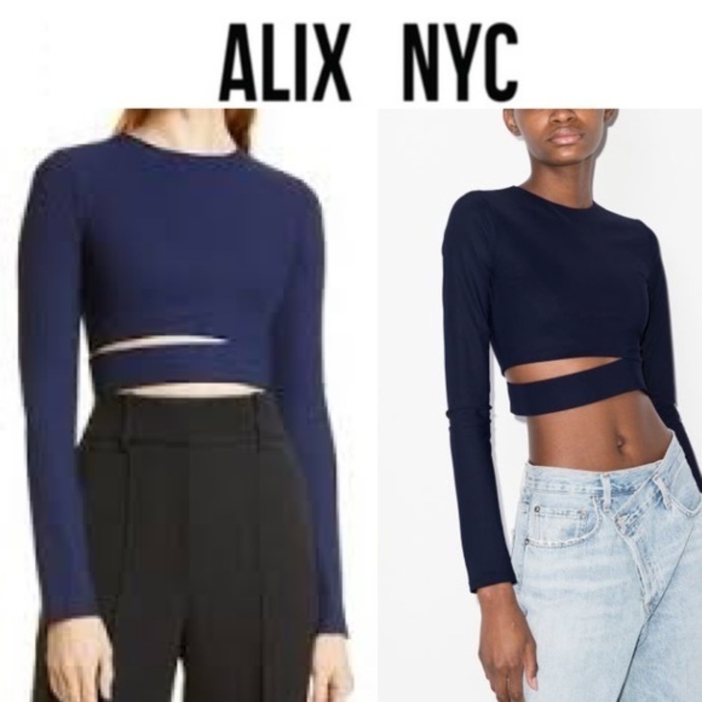 ALIX NYC Xenia Crop Top in Navy Size M NWT 155$